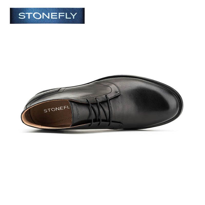 斯通富来STONEFLY牛皮尖头低跟套脚绑带短靴男鞋SD64122817图片