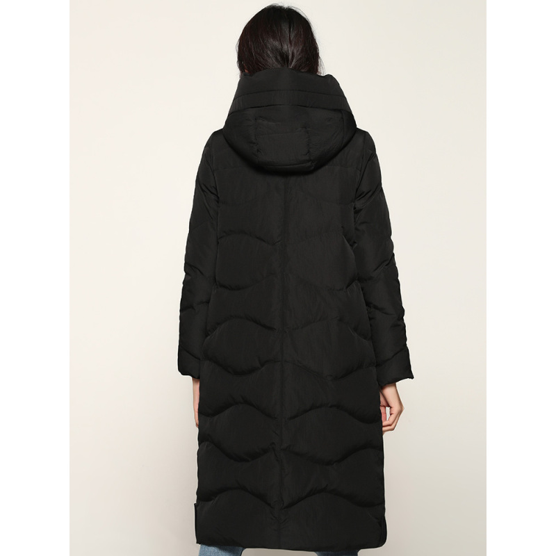 冰洁羽绒服女长款修身显瘦女士时尚冬装外套J80143042V