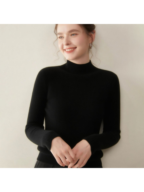 半高领山羊绒衫女士秋冬新款气质内搭上衣软糯亲肤针织打底衫毛衣