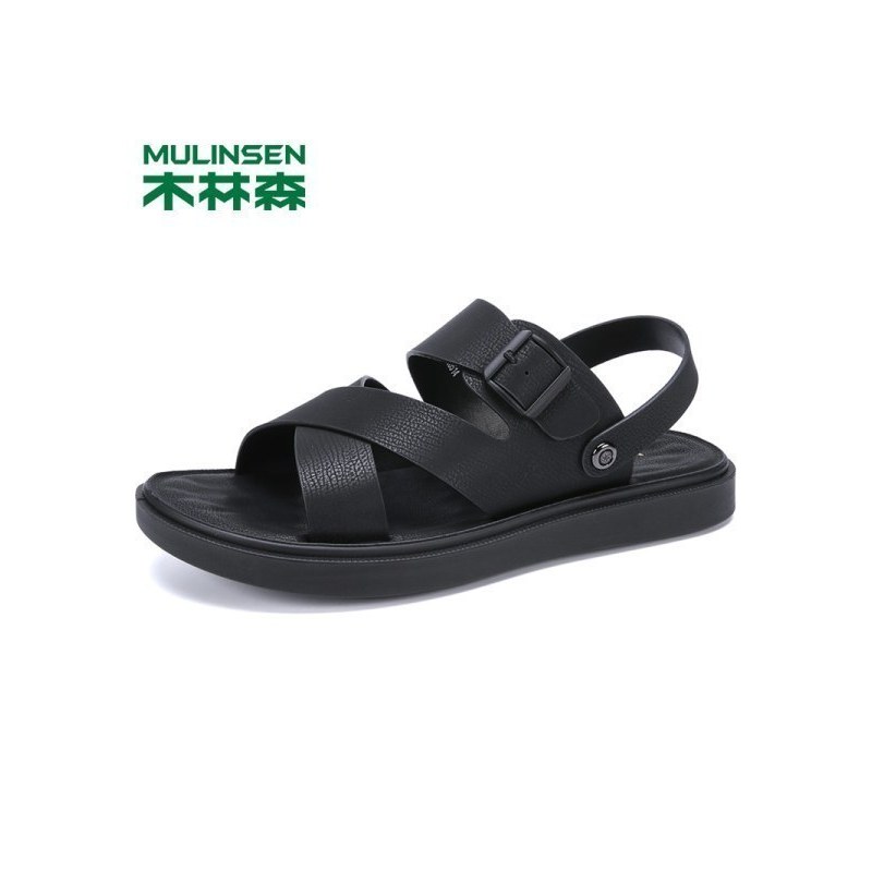 木林森男凉鞋夏季男士皮凉鞋休闲凉拖鞋中年防滑沙滩鞋潮