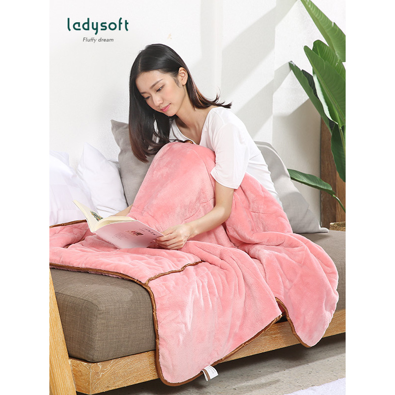 ladysoft家居 多功能法兰绒抱枕被 办公室空调毯 靠枕50*50/平铺150X200cm