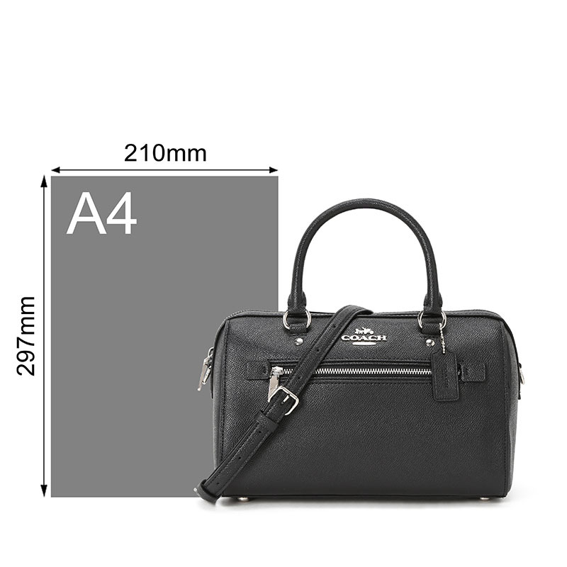 COACH 蔻驰 ROWAN 女士单肩包 波士顿包中号 字母马车标粒面皮F79946银扣