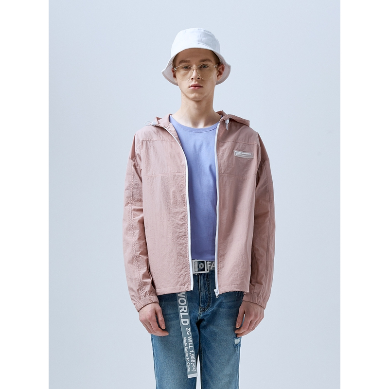黑鲸休闲连帽夹克男2019春季拉链外套男女同款CWJAJ19031A