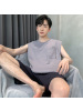 睡衣男夏季棉质背心短裤薄款无袖男士大码可外穿青少年家居服套装 HD8805 男2XL