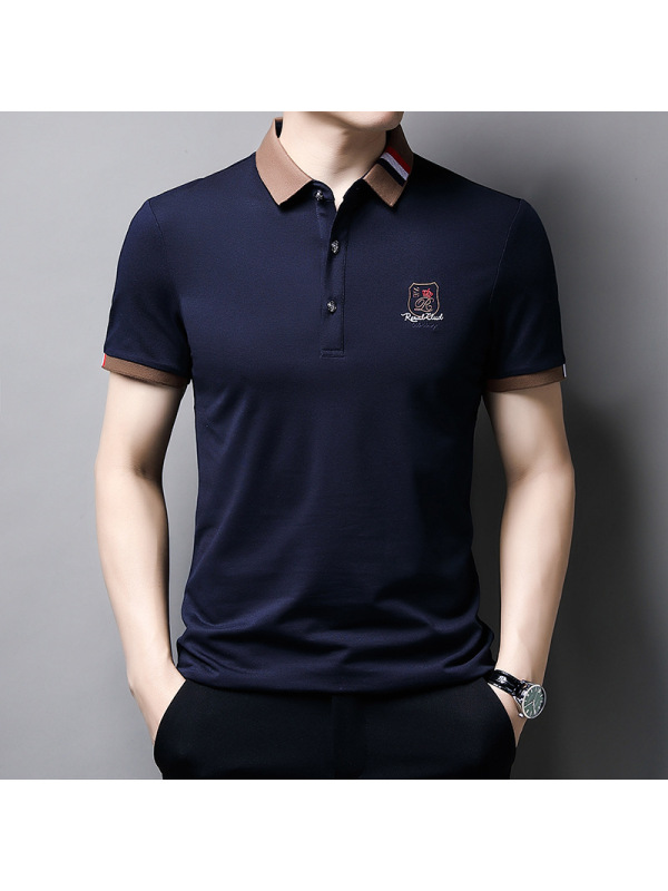 Ceen Bulled男式polo衫 短袖翻领纯色T恤商务休闲工作服装夏薄款刺绣印字logo