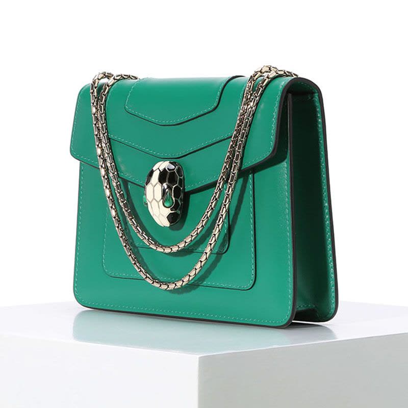 BVLGARI/宝格丽 女款单肩斜挎蛇头包 迷你 绿色图片