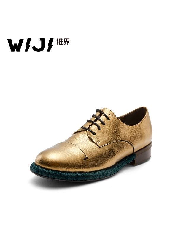 WIJI2017秋冬英伦风新款粗跟女鞋耐磨时尚百搭休闲鞋日常潮流单鞋