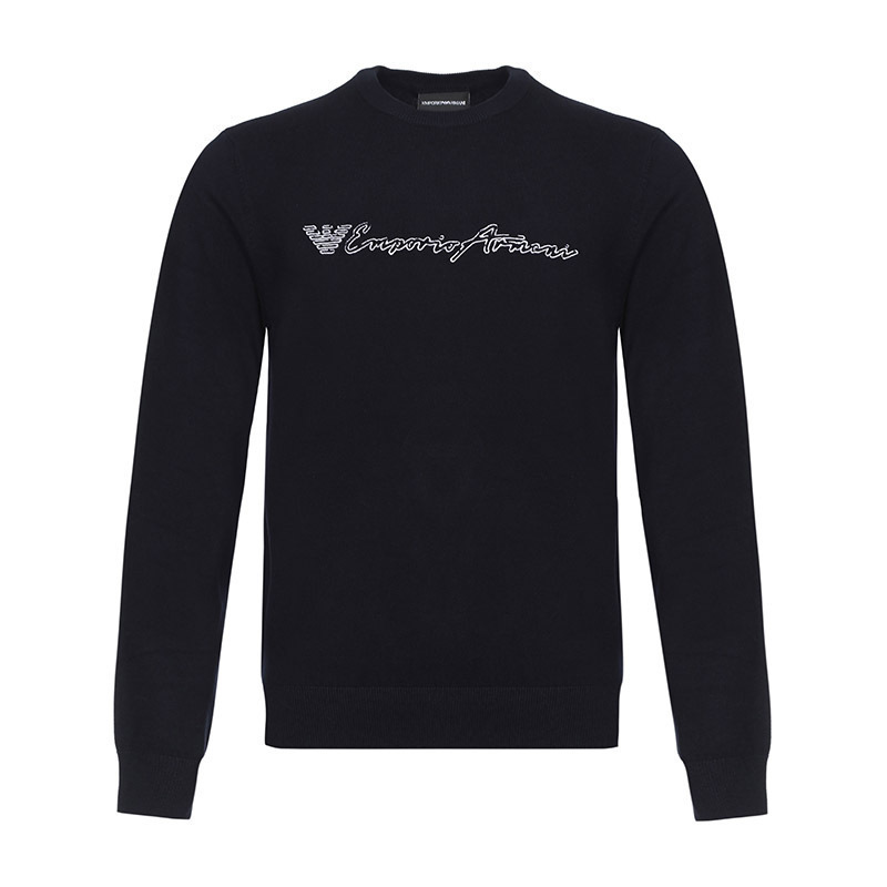 EMPORIO ARMANI EA 阿玛尼 男款粘胶纤维圆领长袖套头衫 3Z1MYI 1MPQZ