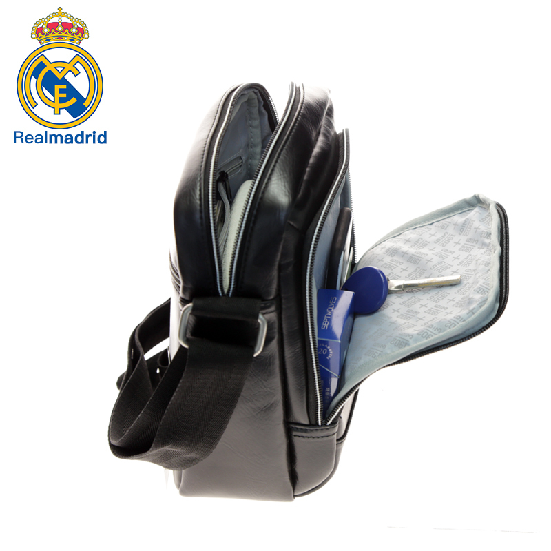 皇家马德里Realmadrid官方正品时尚男女士多功能大容量手提运动户外健身训练商旅行电脑单肩小挎书包背包黑色