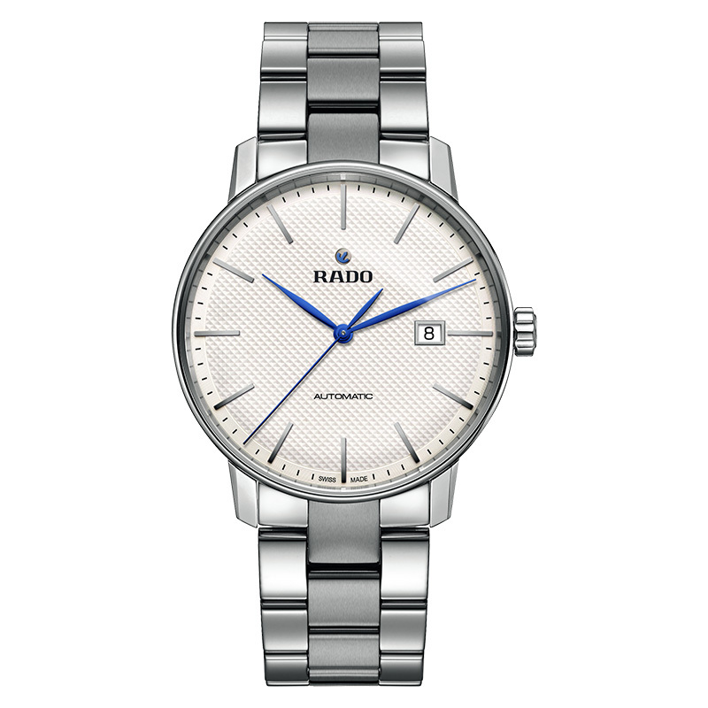 雷达(RADO)瑞士手表 晶璨经典系列简约时尚自动机械男表 41mm白盘银色钢带 R22876013