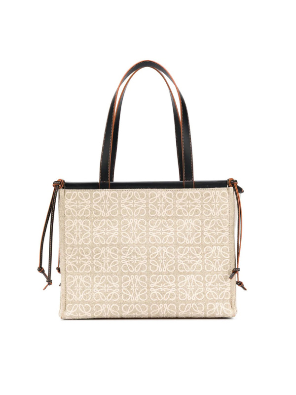 预售 罗意威LOEWE Anagram 亚麻和牛皮革 Cushion Tote 手袋 女士手提包 A612B90X14