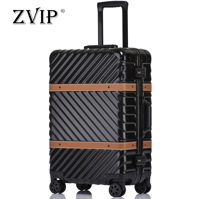 ZVIP正品20寸铝框拉杆箱万向轮韩版小清新行李箱女个性复古旅行箱男大学生密码箱登机箱托运皮箱子