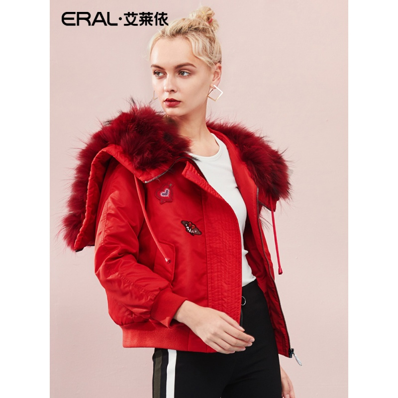 ERAL/艾莱依施华洛世奇联名款2018冬季短款时尚羽绒服女