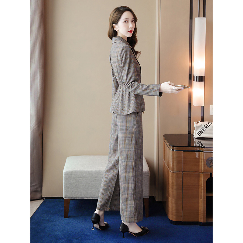 丝柏舍2019秋装女韩版时尚气质外套搭休闲裤套装S93R4139N