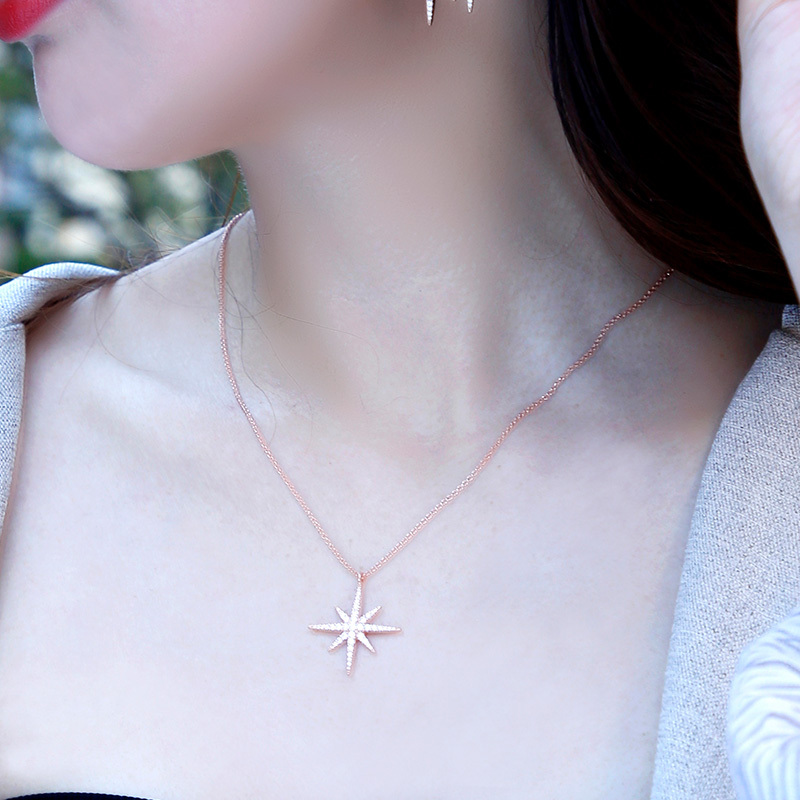 自营新品apmmonaco银镶晶钻流星项链吊坠女锁骨链气质简约项链rp9606