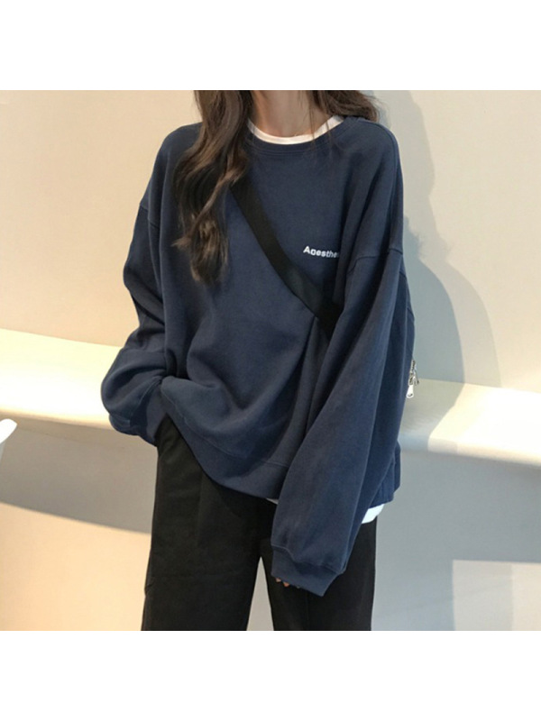 秋季新款韩版字母宽松显瘦长袖卫衣女学生薄款外套潮