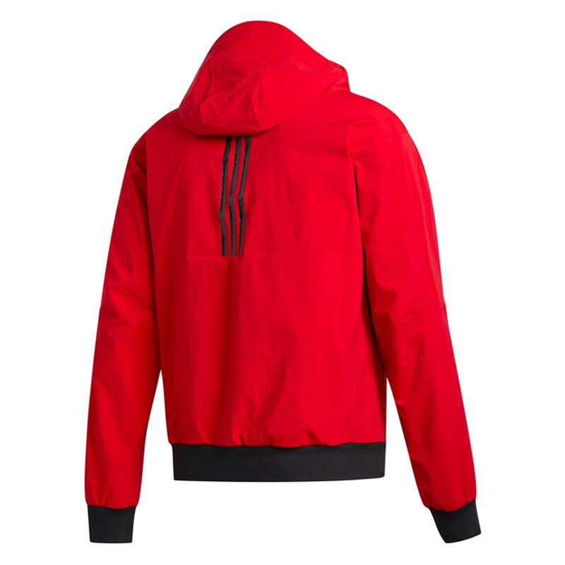 adidas阿迪达斯男外套cny红色连帽运动服防风休闲夹克外套gg0766