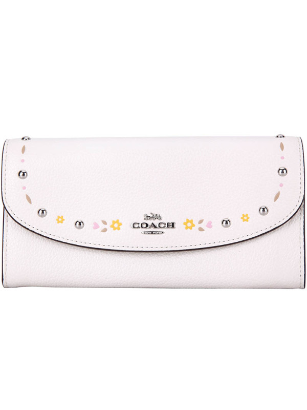 COACH 蔻驰 女士白色皮质长款钱包钱夹 F26786 SV/HA