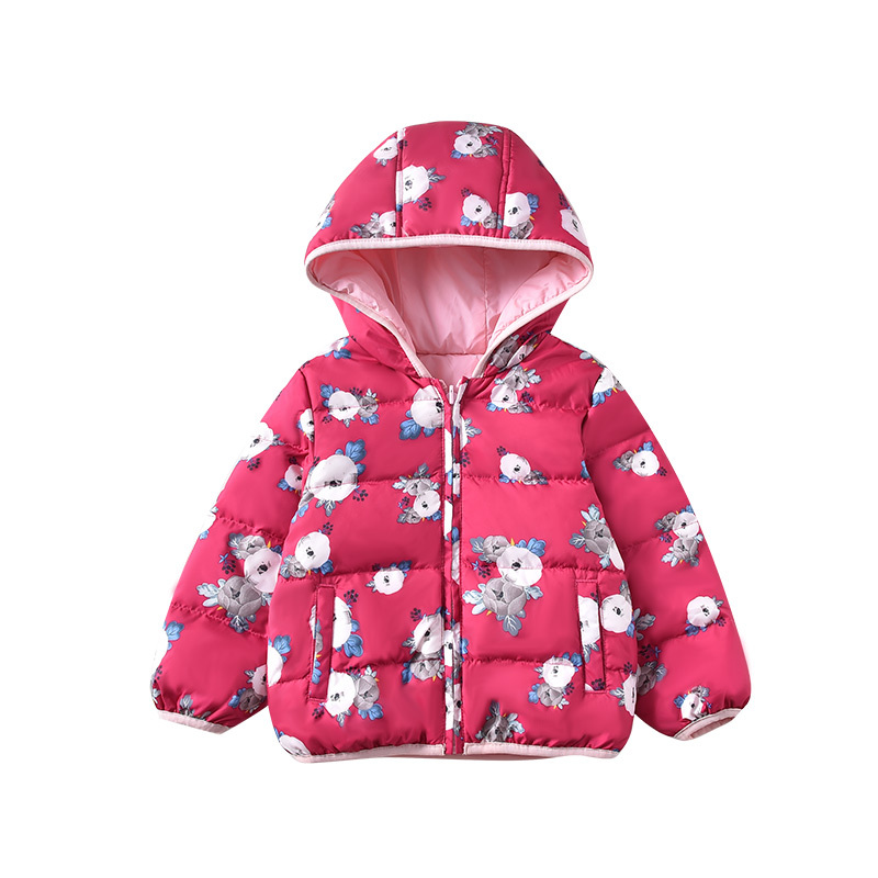 铅笔俱乐部童装2019冬季新款女童羽绒服小童连帽保暖两面穿外套