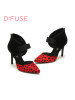 D：Fuse/迪芙斯秋羊皮波点拼色蝴蝶结尖头女单鞋DF53113086