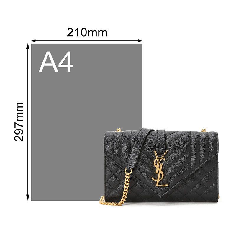 预售 圣罗兰YSL ENVELOPE 小号 信封粒面压花 链条包 女士单肩包 600195 金链图片