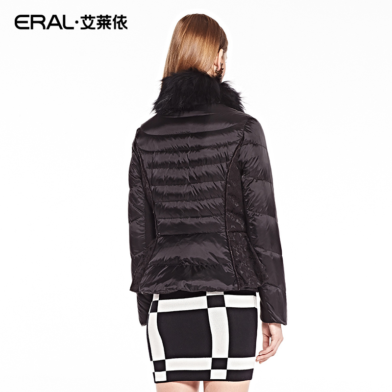 ERAL/艾莱依貉子领披肩领修身短款羽绒服女时尚外套2023C