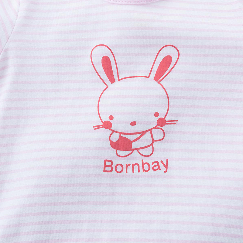 贝贝怡女童短袖包屁衣2019夏季新款宝宝纯棉肩开爬服哈衣192B032
