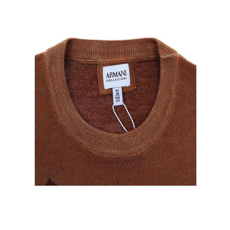 Armani Collezioni/阿玛尼·卡尔兹 奢侈品 男士棕黄色 羊毛针织衫 SCM36MSC33M240