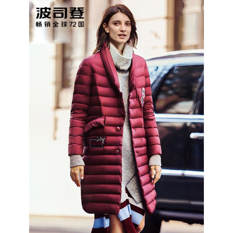 波司登BOSIDENG中长款女士冬季轻薄秋季羽绒服时尚长款羽绒衣B1601052图片