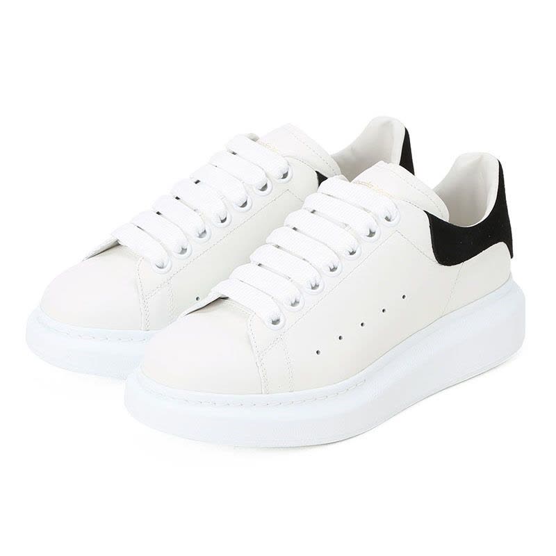 预售McQueen Sneakers Oversize小白鞋 白色厚鞋底光面皮553770黑尾 女士低帮鞋运动休闲鞋图片