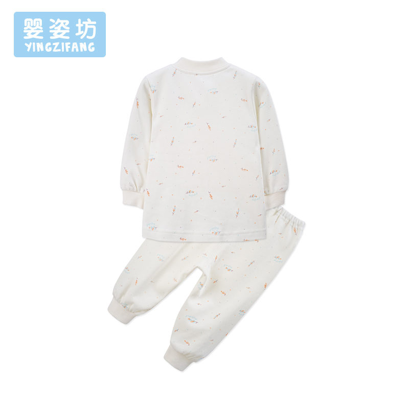 秋季新款男童女童印花单排扣休闲百搭前开扣两件套韩版