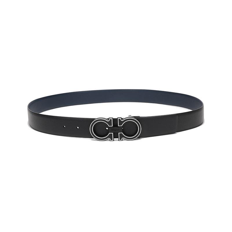 Salvatore Ferragamo 菲拉格慕 男士 牛皮板扣式双面皮带腰带 670028