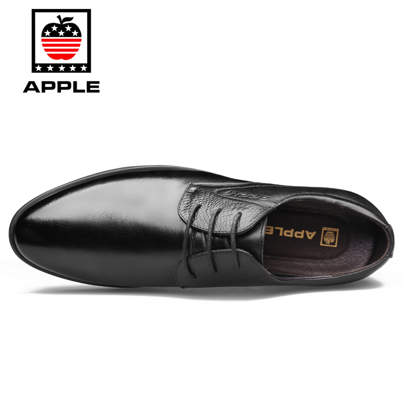 APPLE苹果男鞋 春季新款男士皮鞋男加绒款保暖正装鞋商务休闲棉鞋子男潮流英伦鞋子 男 9997