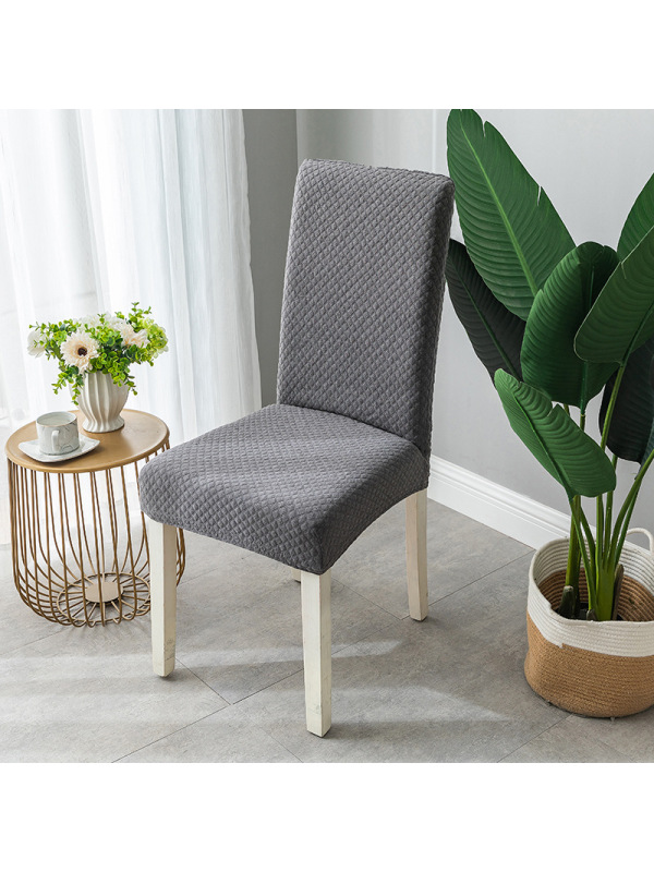 Ceba家用连体简约弹力通用座椅套针织凳套罩布艺格子餐椅套加厚椅子套