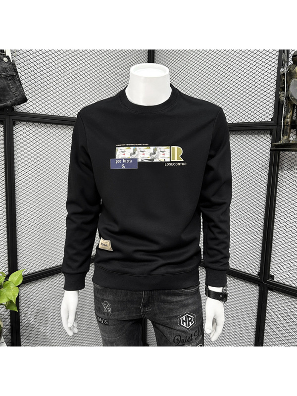 卫衣男秋冬新款潮ins修身长袖体恤套头潮流帅气休闲圆领上衣内搭