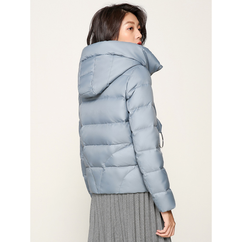 冰洁短款羽绒服连帽厚款保暖冬装时尚宽松女上衣外套J80143002