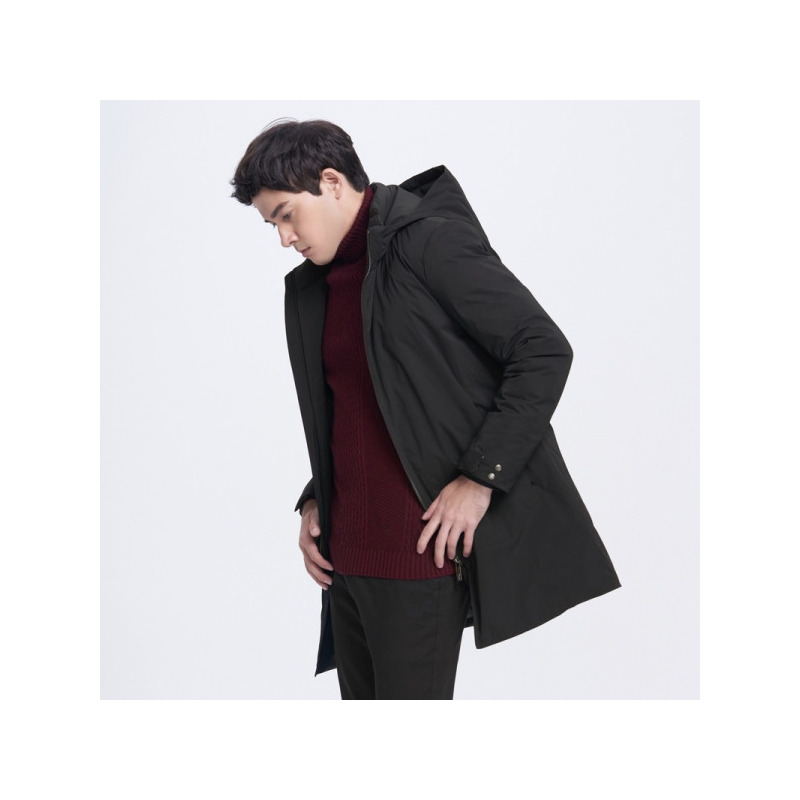 柒牌SEVEN男装白鸭绒羽绒服商务休闲中长款保暖连帽2018冬季新品中青年115K28150