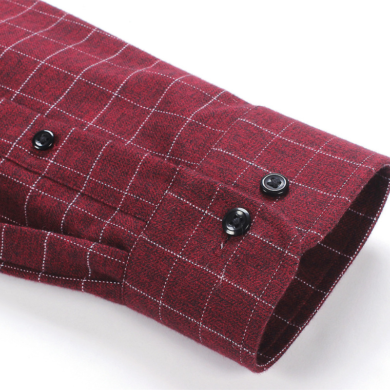 youngor雅戈尔秋冬新品男士商务正装纯棉暗红色绒面长袖衬衫329mba