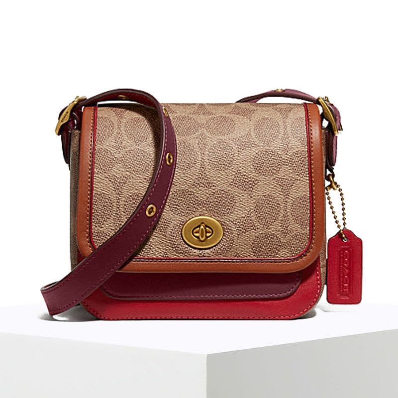 预订 COACH\蔻驰 RAMBLER 口盖包3693 椭圆扣老花拼皮图片