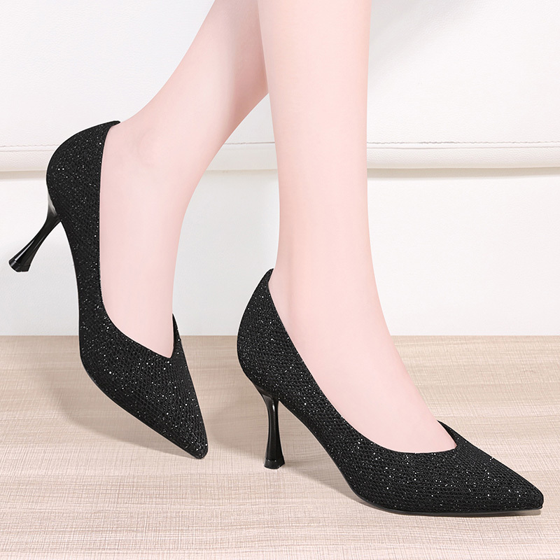 百年纪念centenary百搭尖头浅口细跟一脚蹬工作鞋套脚时尚单鞋女鞋