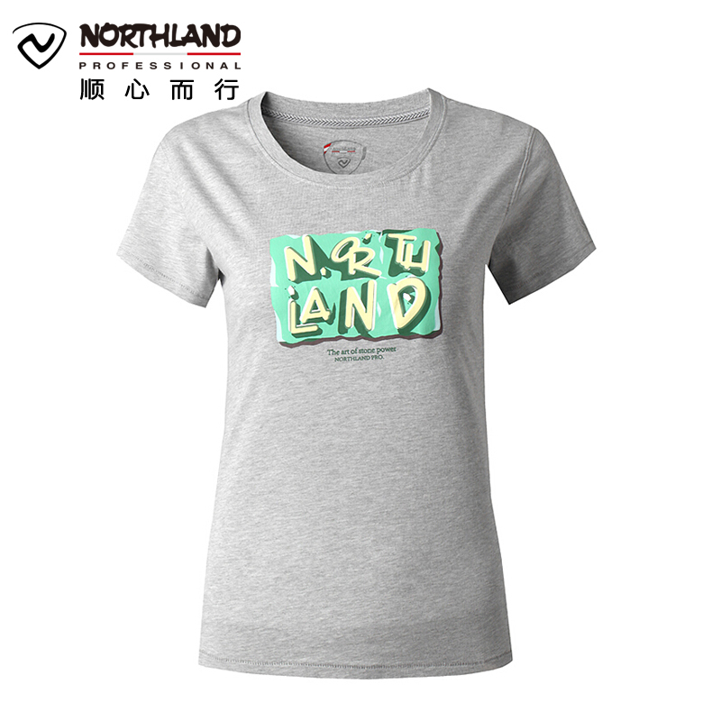 诺诗兰（NORTHLAND）户外女式快干圆领印花短袖T恤GL052918