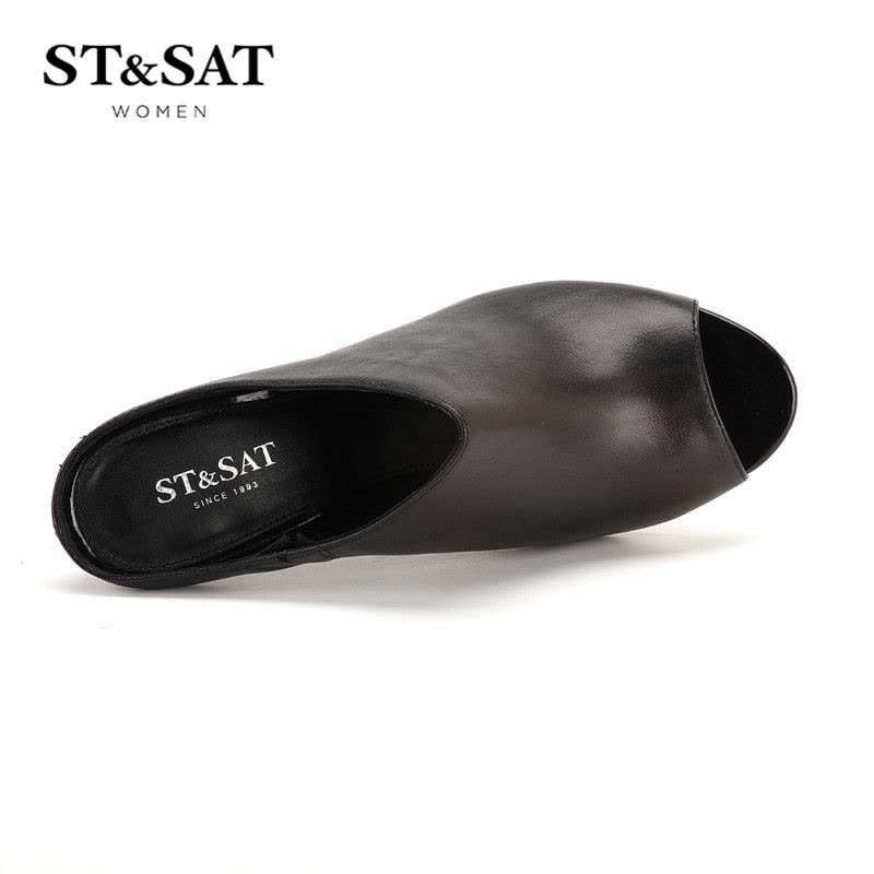 ST&SAT/星期六夏款细跟流行纯色牛皮凉鞋女鞋SS62118610图片