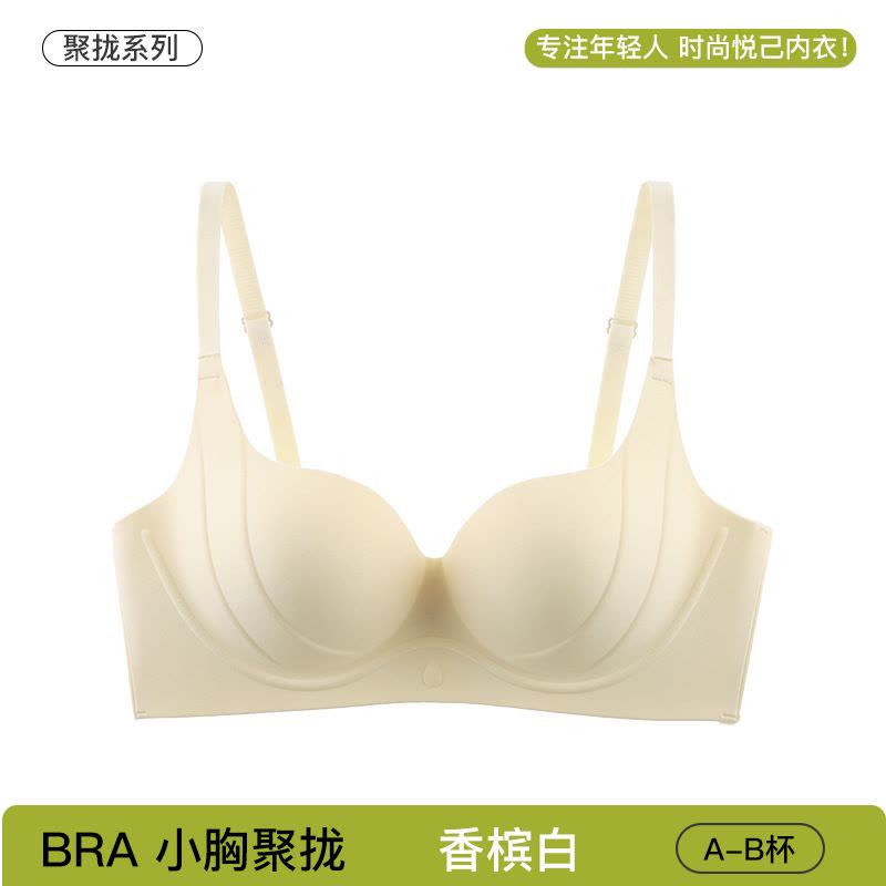 无痕内衣女聚拢小胸无钢圈圆圆杯上托收副乳少女舒适性感美背文胸图片