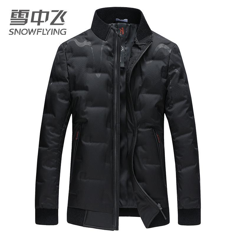 雪中飞2019秋冬新款羽绒服男短款运动时尚潮流棒球领保暖男士外套