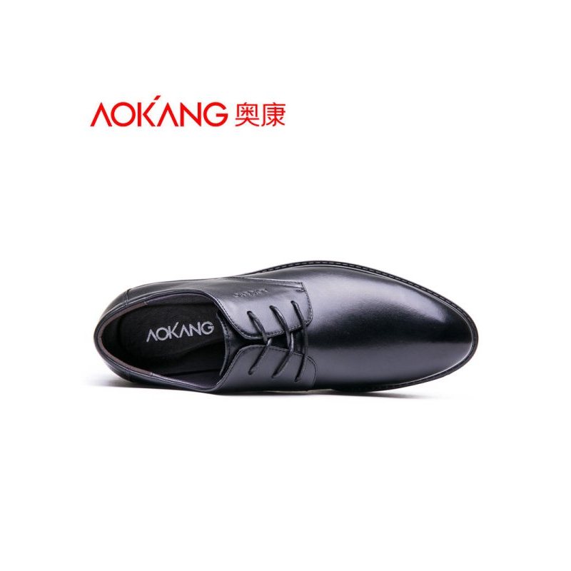 奥康(AOKANG)男鞋春秋正品单鞋系带商务休闲鞋男式皮鞋单鞋子