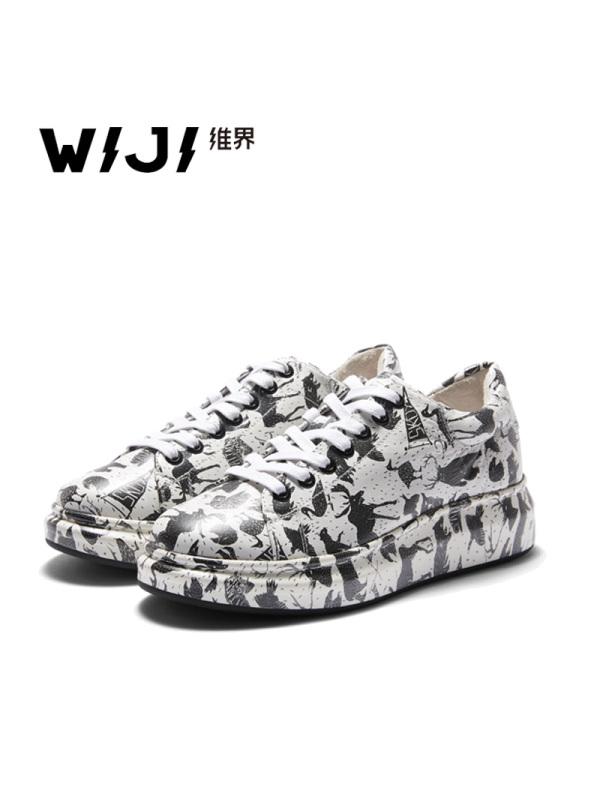 WIJI秋冬新款动物印花休闲板鞋时尚摩登潮流个性舒适活力舒适女鞋