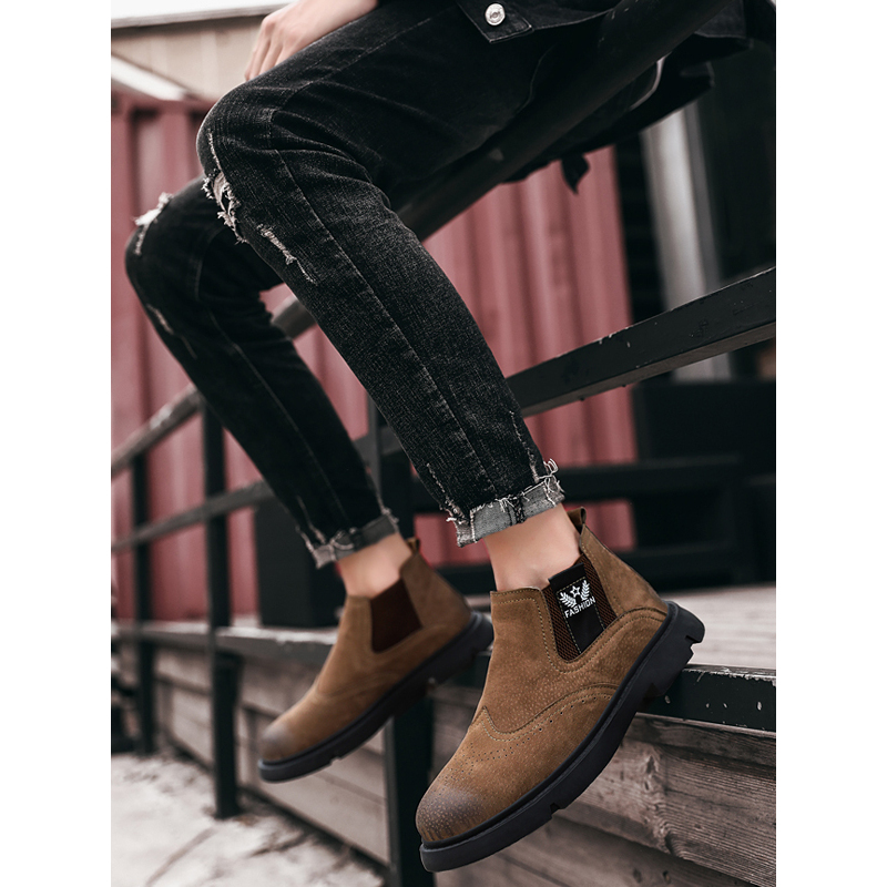 英伦班纳enlenbenna秋季高帮鞋英伦时尚男鞋保暖轻质男鞋平跟男鞋男士