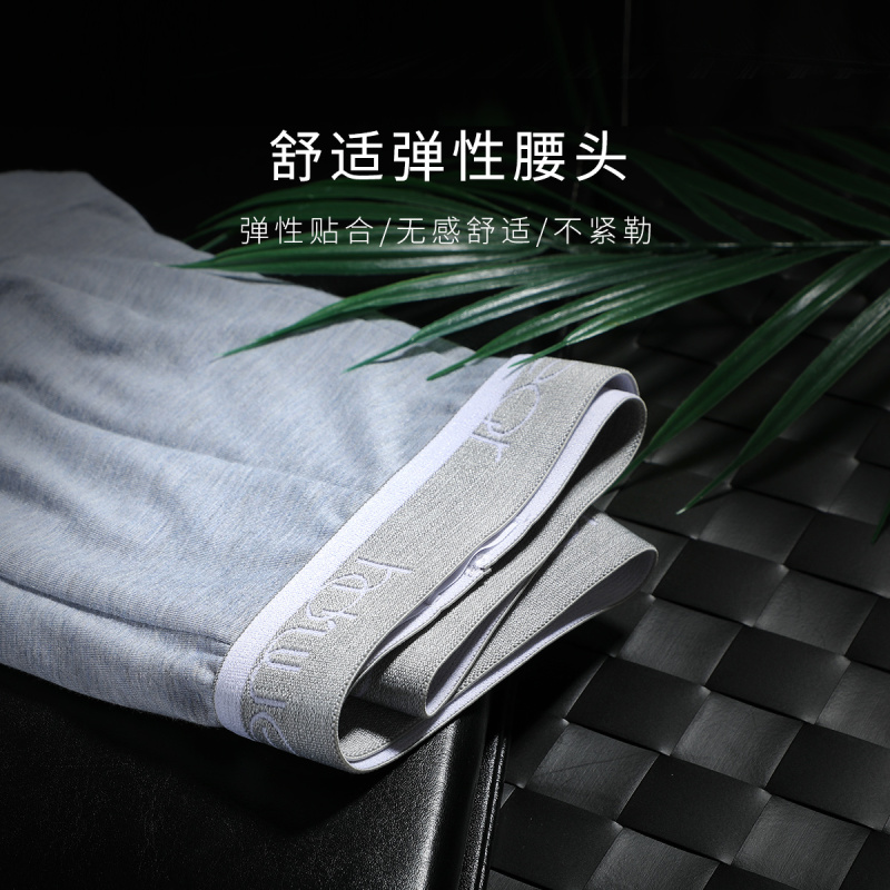 【3条装】红豆居家(Hodohome)色纺花纱 贴身男内裤 立体剪裁平角裤男时尚明筋男士内裤