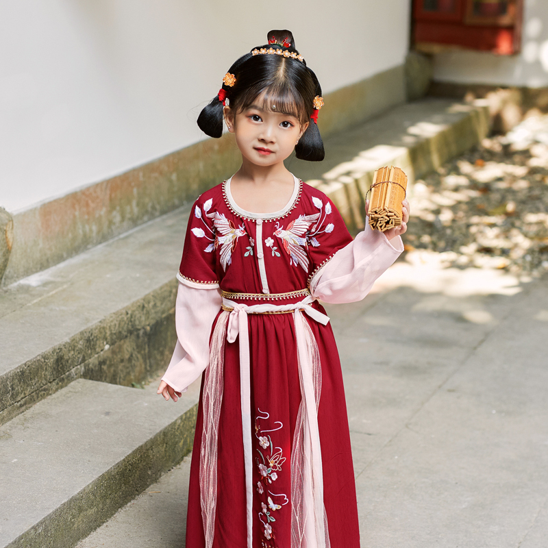 旗铂Qibo朱雀汉服中国风唐装超仙春装襦裙古装连衣裙