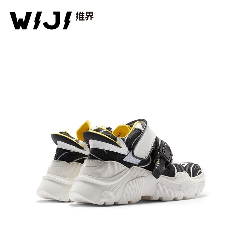 WIJI2018新款时尚潮流欧美街头休闲鞋摩登靓丽拼色气质个性女鞋女